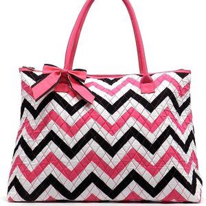 NWT Rosenblue Quilted Chevron Zigzag Print Weekender Tote